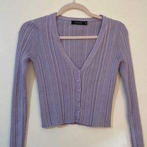 Lavender Glassons Cropped Cardigan - Size Small